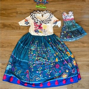 Colorful Floral Embroidered Dress Set